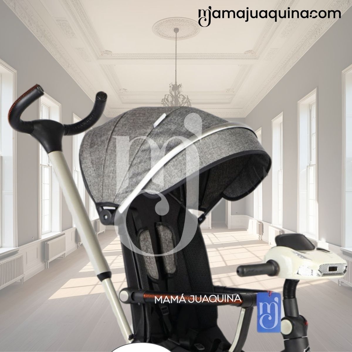 BABY - Triciclo Guiador Musical 3 en1 «BUMER» Gray