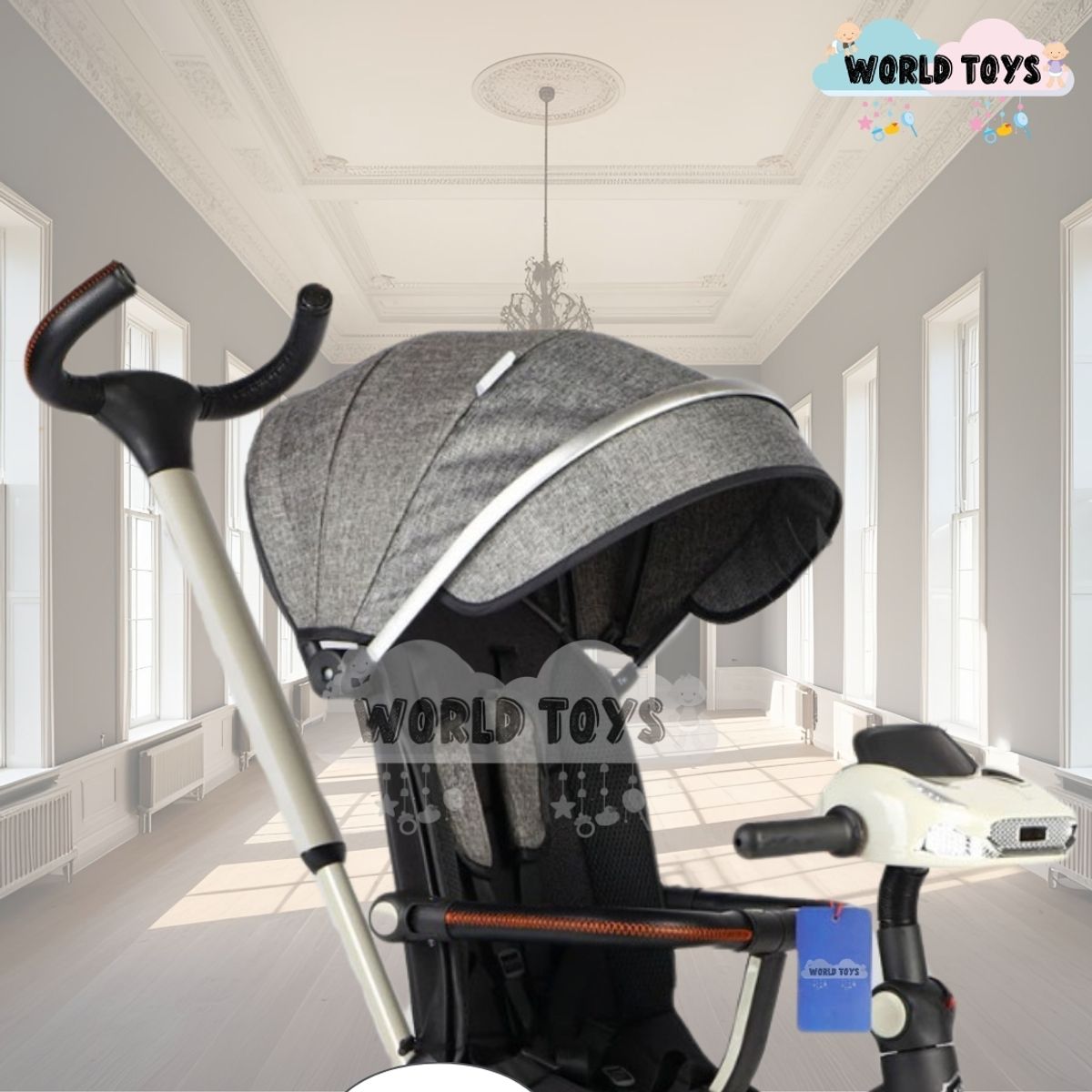 BABY - Triciclo Guiador Musical 3 en1 «BUMER» Gray