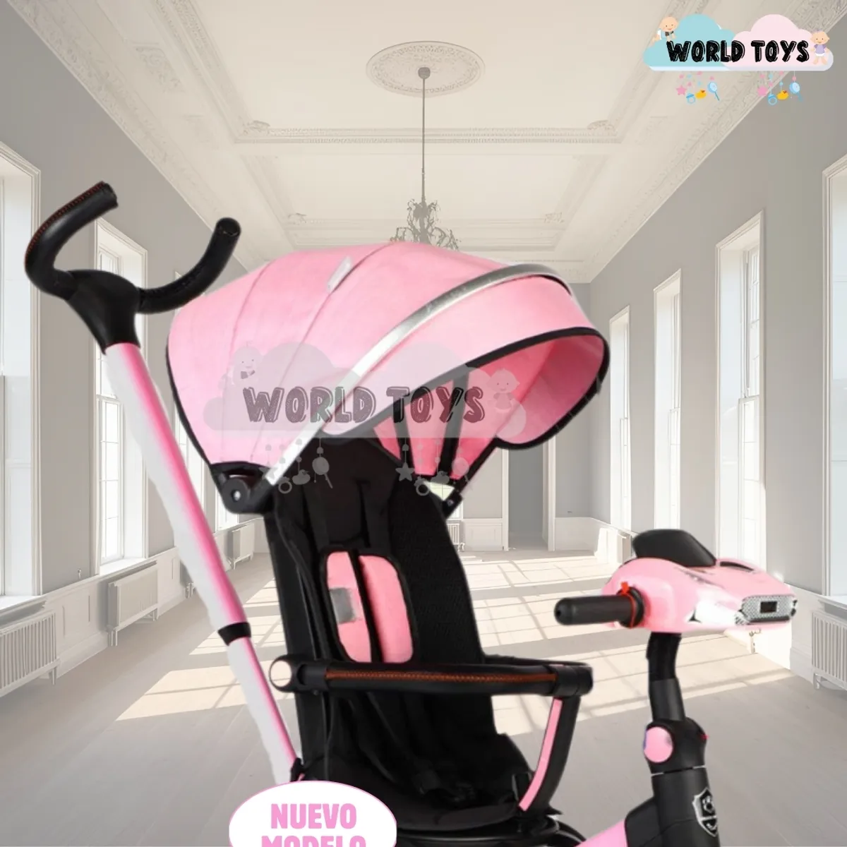 BABY - Triciclo Guiador Musical 3 en1 «BUMER» Pink