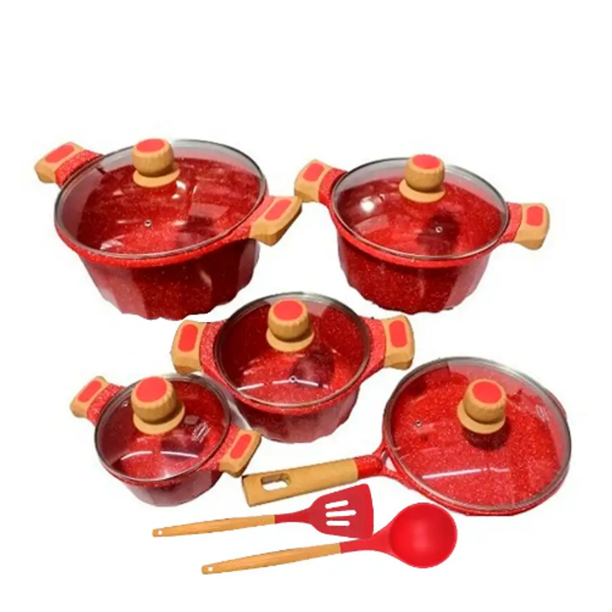 GENERICO - Juego De Ollas Roca Volcanica 12 Piezas Valeska