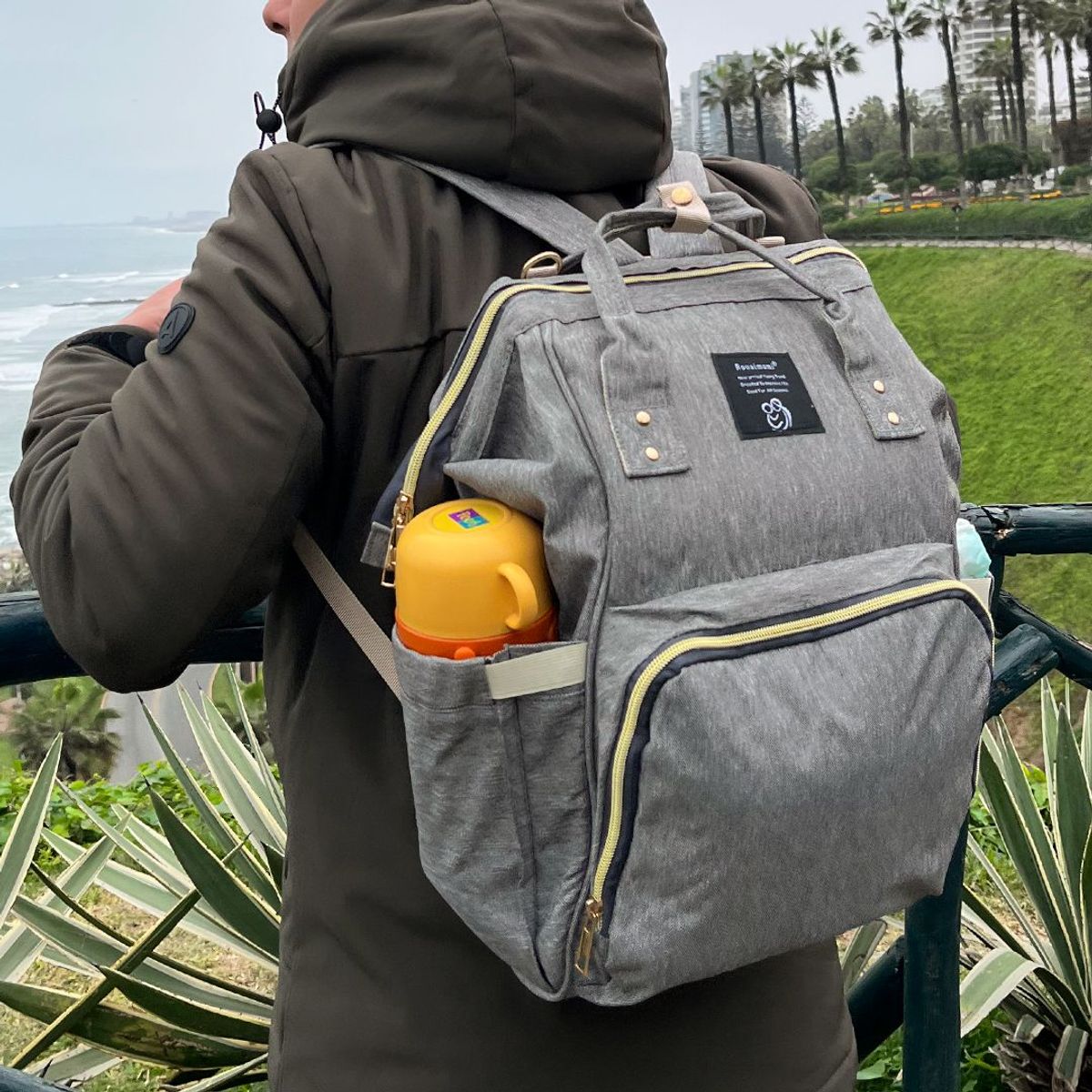 GENERICO - Mochila Pañalera Gray Love