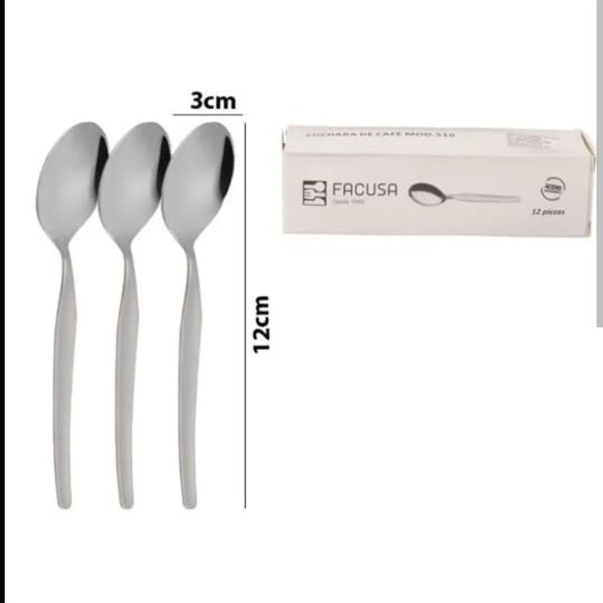 FACUSA - CUCHARA FACUSA SET 12 PIEZAS MODELO 510 ACERO INOXIDABLE PESADO