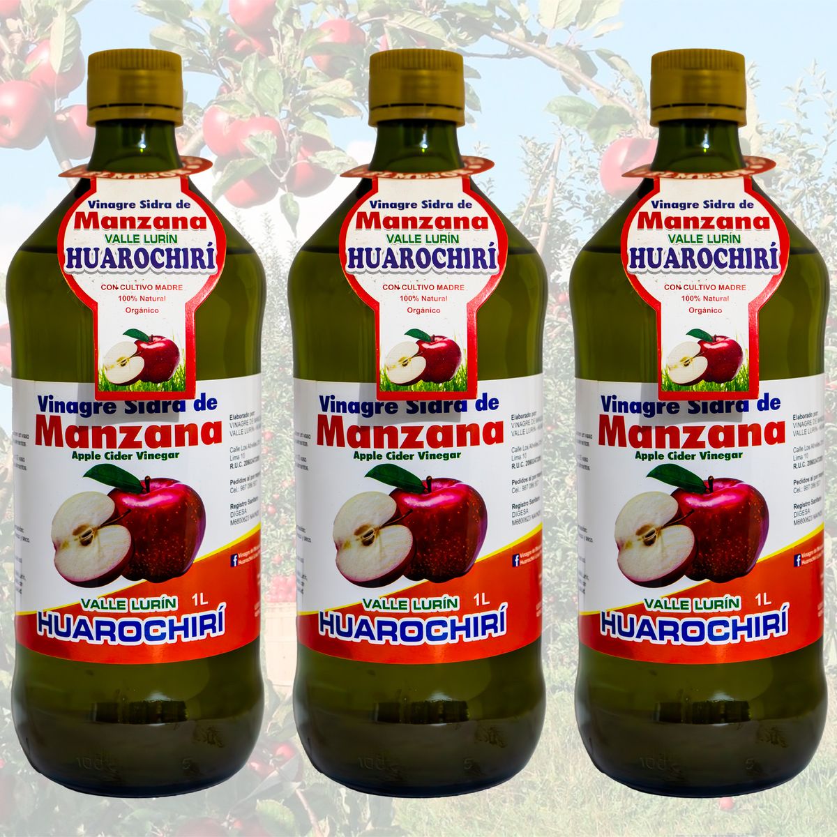 GENERICO - Vinagre de Sidra de Manzana 1LT Cultivo Madre Huarochiri