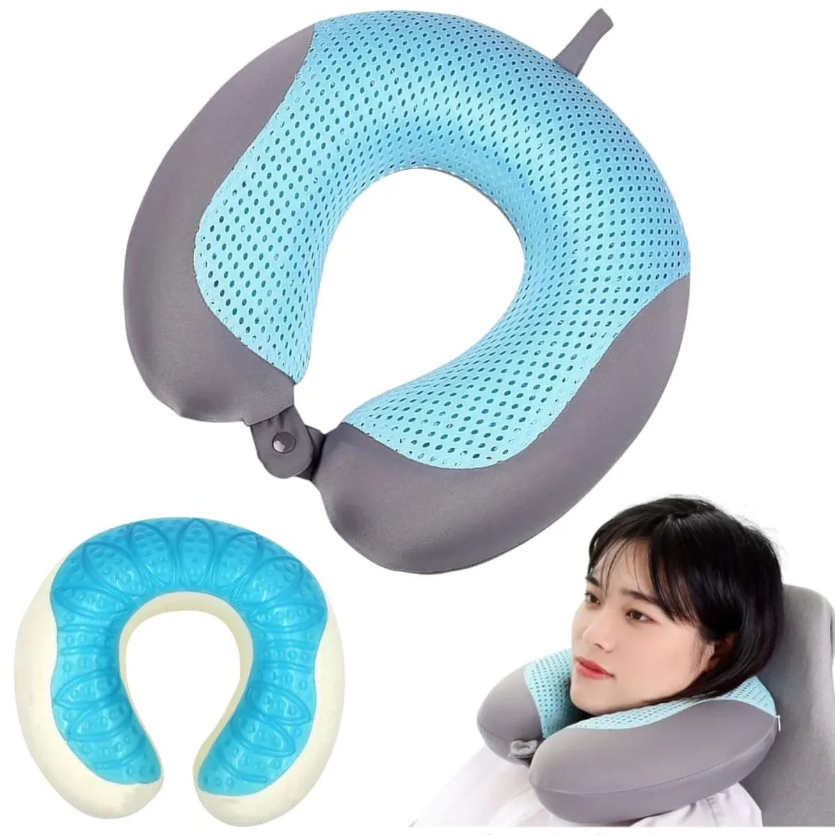 OEM - Almohada Cuello en U de Espuma Viscoelástica Ideal para Viajes