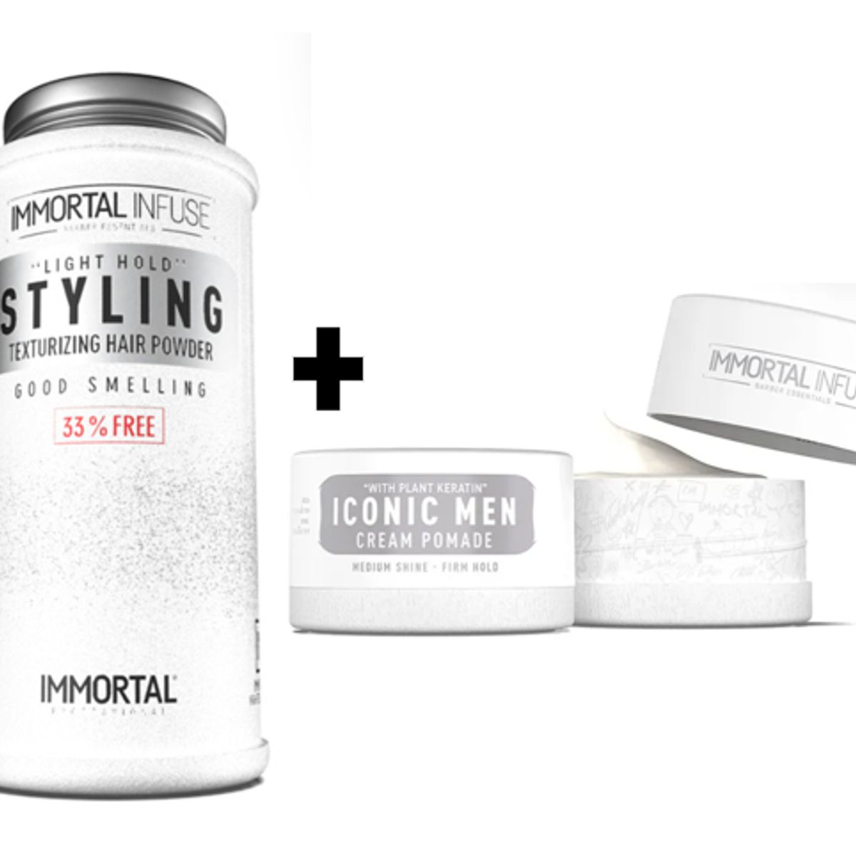 GENERICO - Pack Immortal Cera de Cabello  ICONIC MEN y Polvo Texturizador 20gr