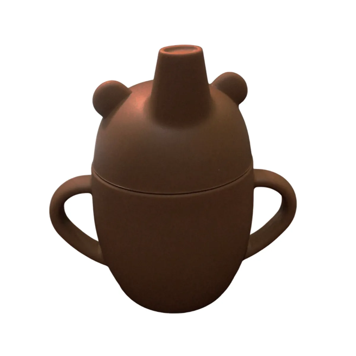 GENERICO - Vaso de Silicona Osito marron 360º anti derrame para bebe