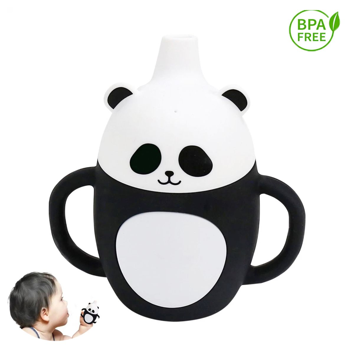 GENERICO - Vaso de Silicona Osito panda 360º anti derrame para bebe