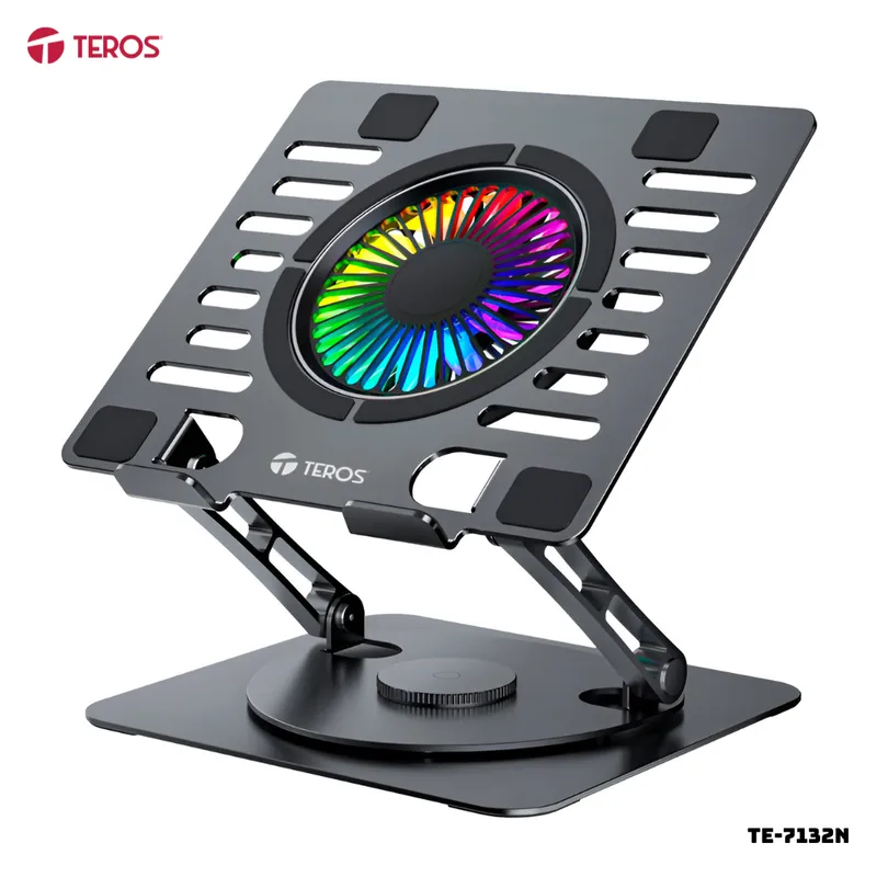 TEROS - COOLER TEROS PARA LAPTOP CHASIS DE ALUMINIO VENTILADOR RGB - TE-7132N
