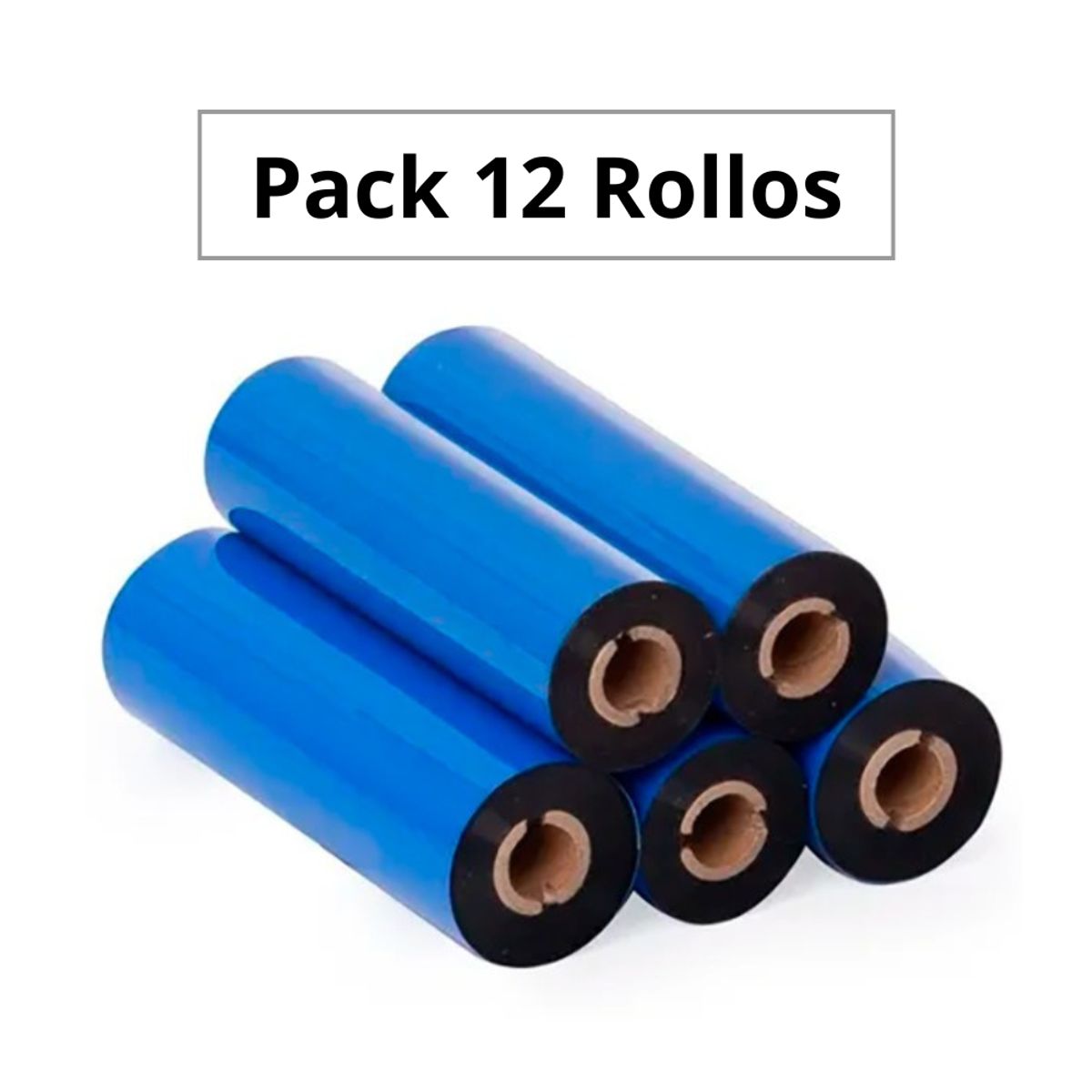 GENERICO - Cintas Ribbons RESINA Negra 110 mm x 74mts - Pack 12 Rollos