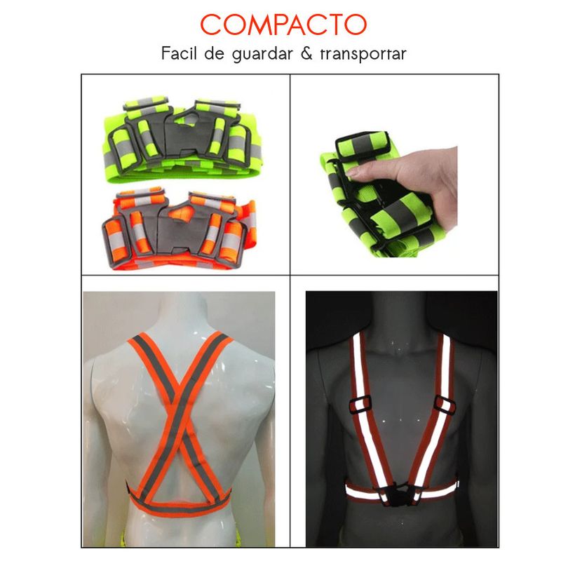 GENERICO - 2 Chaleco Ajustable Seguridad Reflectivo Ciclista Moto