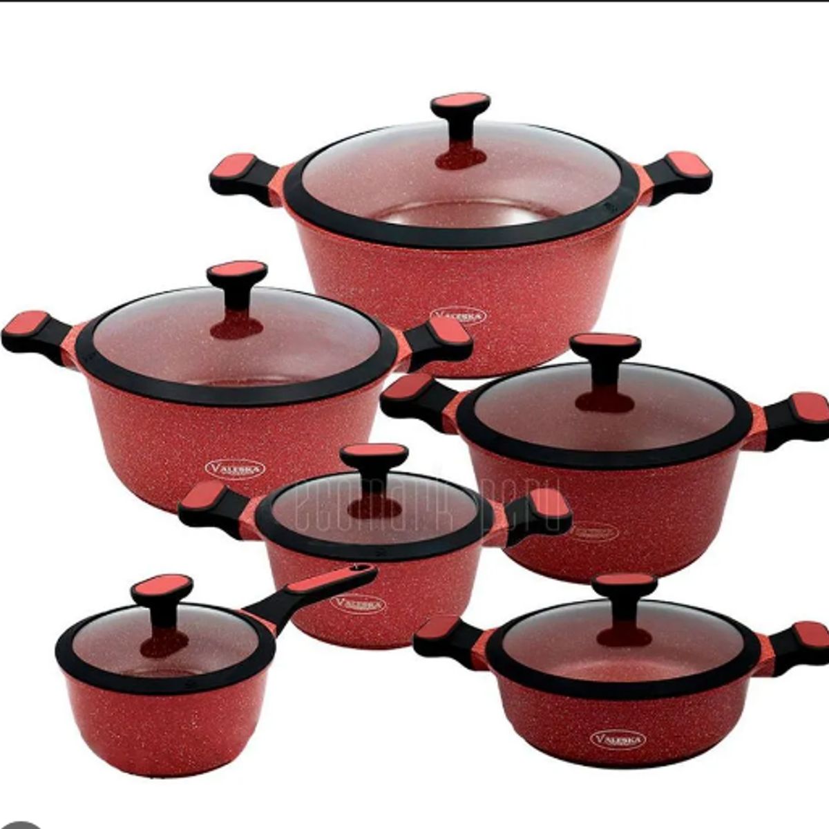 GENERICO - Juego De Ollas Roca Volcanica 12 Piezas Valeska