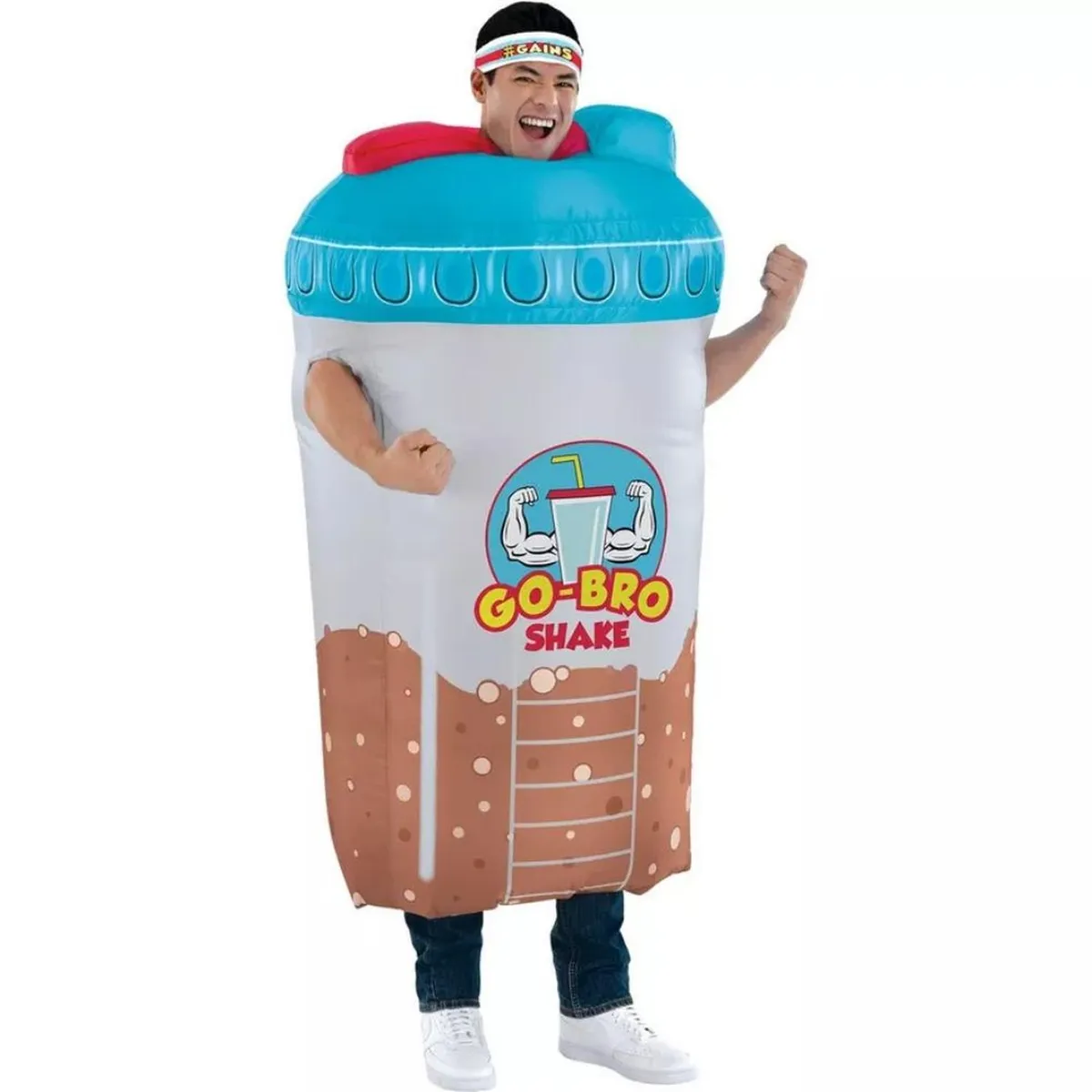 GENERICO - Disfraz Inflable para Adulto - Bebida Go Bro Shake