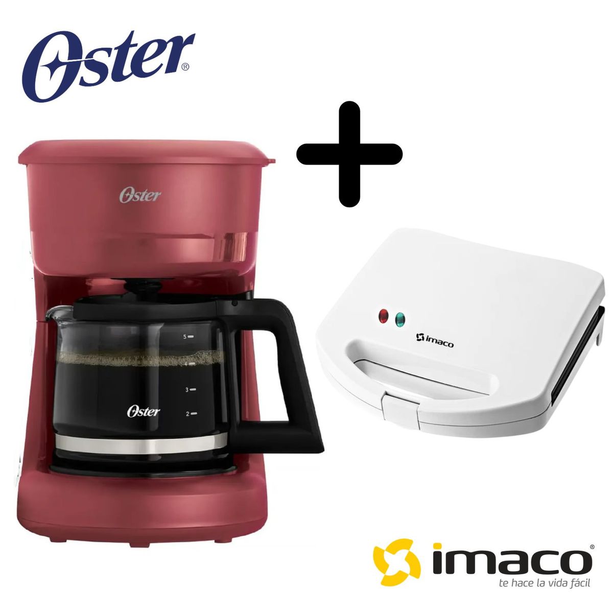 OSTER - Combo Cafetera Oster 5 tzas BVSTDCS51R + Sandwichera Ist 101
