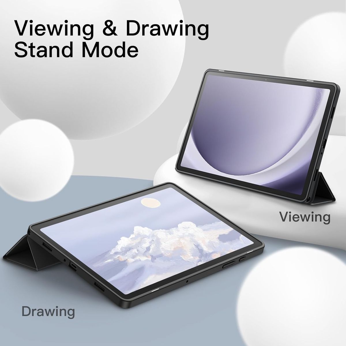 GENERICO - Funda Smart Case Portapencil Para Samsung A9 Plus 11"  - NEGRO