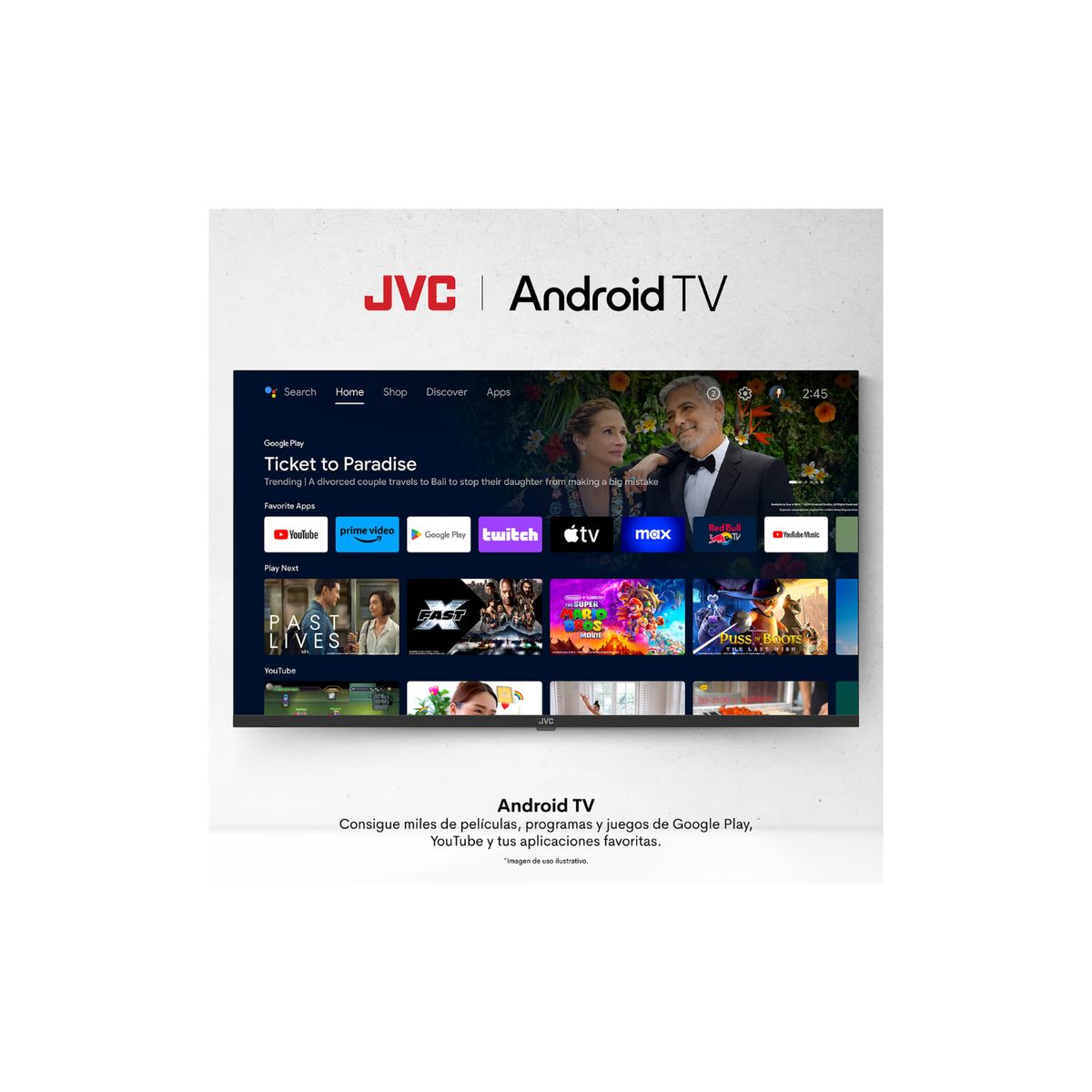 GENERICO - Televisor JVC 40” LT-40KB418 Full HD LED Smart Android TV