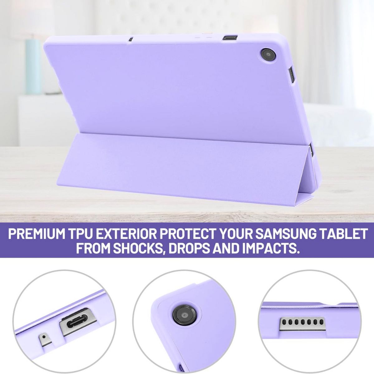 GENERICO - Funda Smart Case Portapencil Para Samsung A9 Plus 11"  - LILA