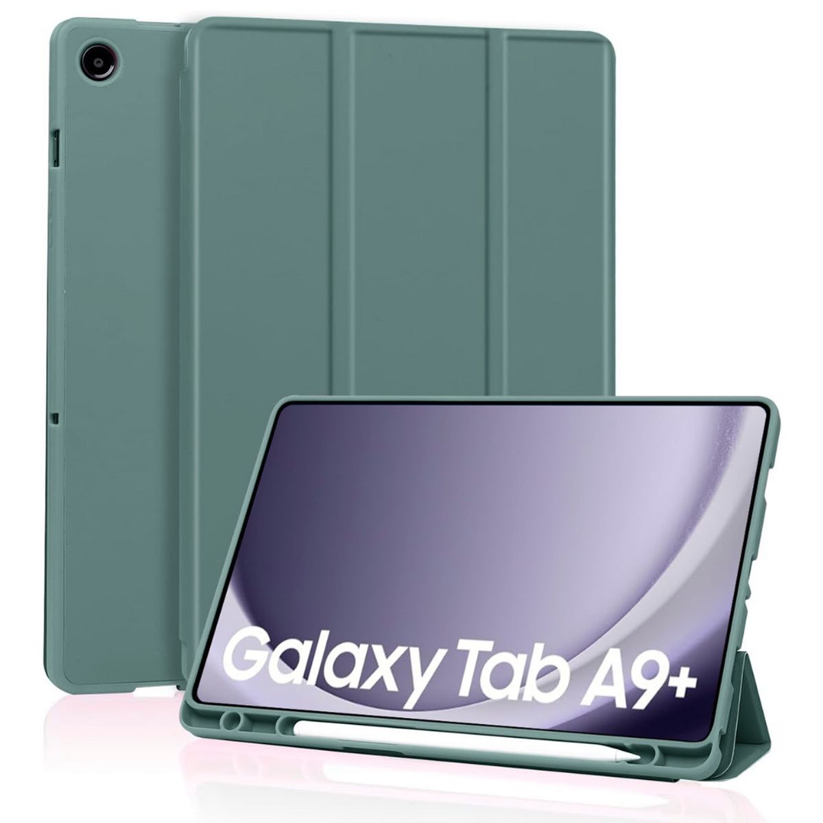 GENERICO - Funda Smart Case Portapencil Para Samsung A9 Plus 11"  - VERDE M.