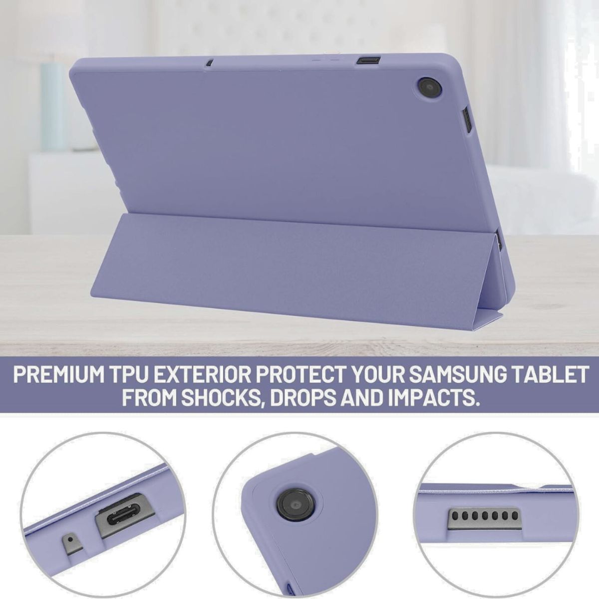 GENERICO - Funda Smart Case Portapencil Para Samsung A9 Plus 11"  - LAVANDA