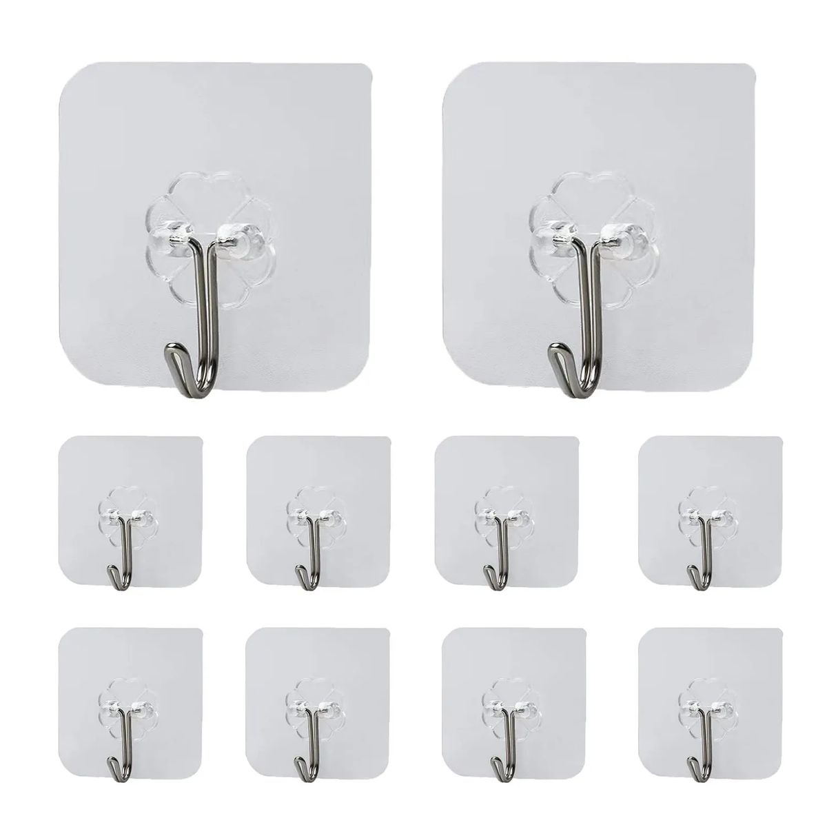 GENERICO - GANCHOS ADHESIVOS  CON PEGATINA  X 20 UNID