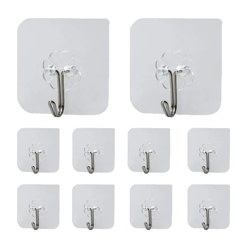 GENERICO - GANCHOS ADHESIVOS  CON PEGATINA  X 20 UNID