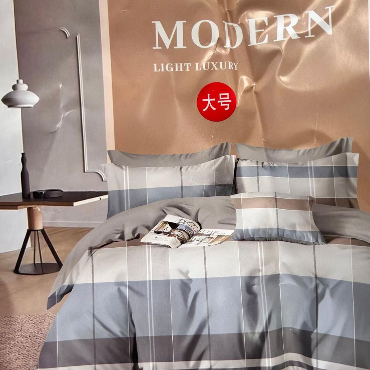 MINGDA - Set de Edredón QUEEN de 5 Piezas 100% Algodón