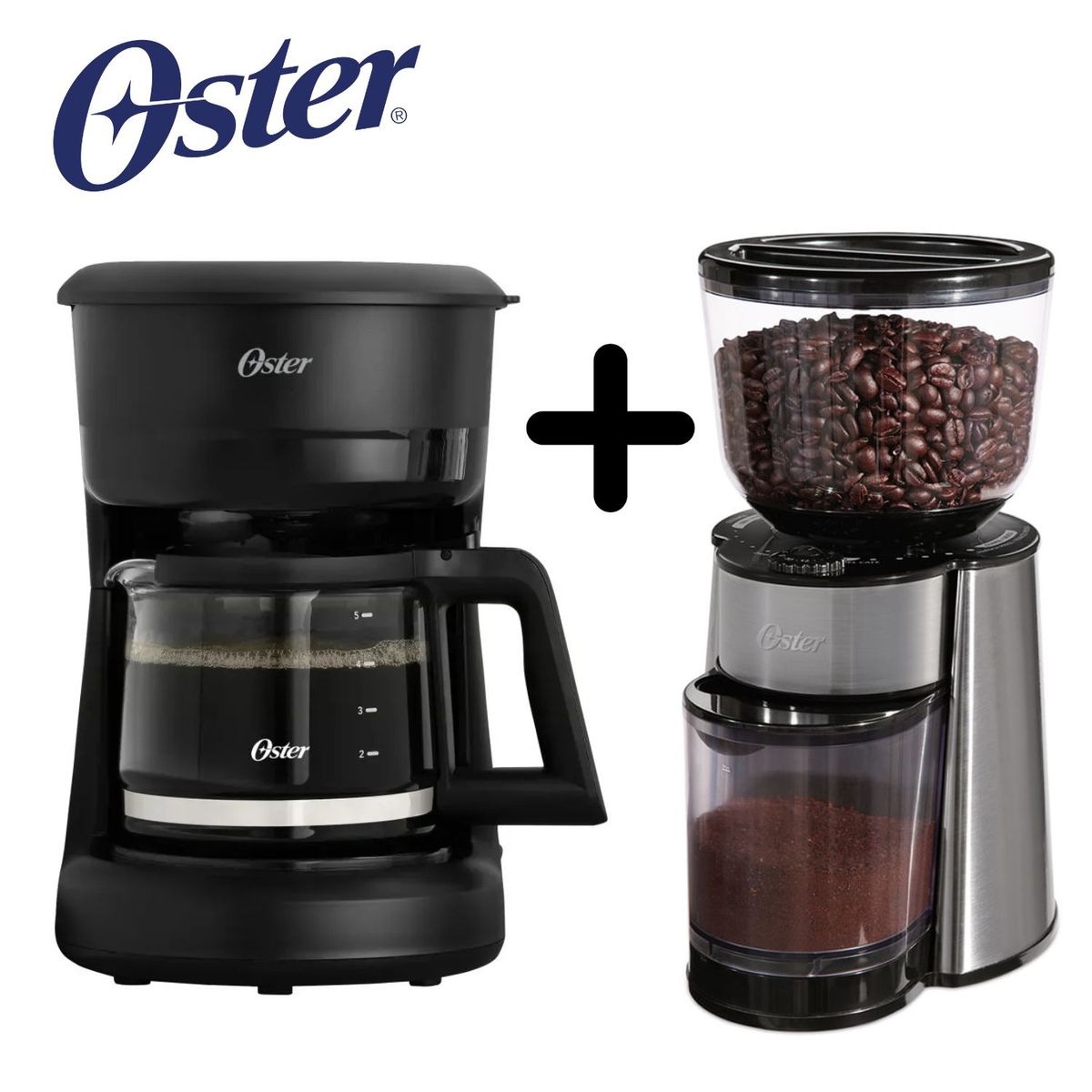 OSTER - Combo Cafetera Oster 5 tzas BVSTDCS51B + Molinillo BVSTBMH23