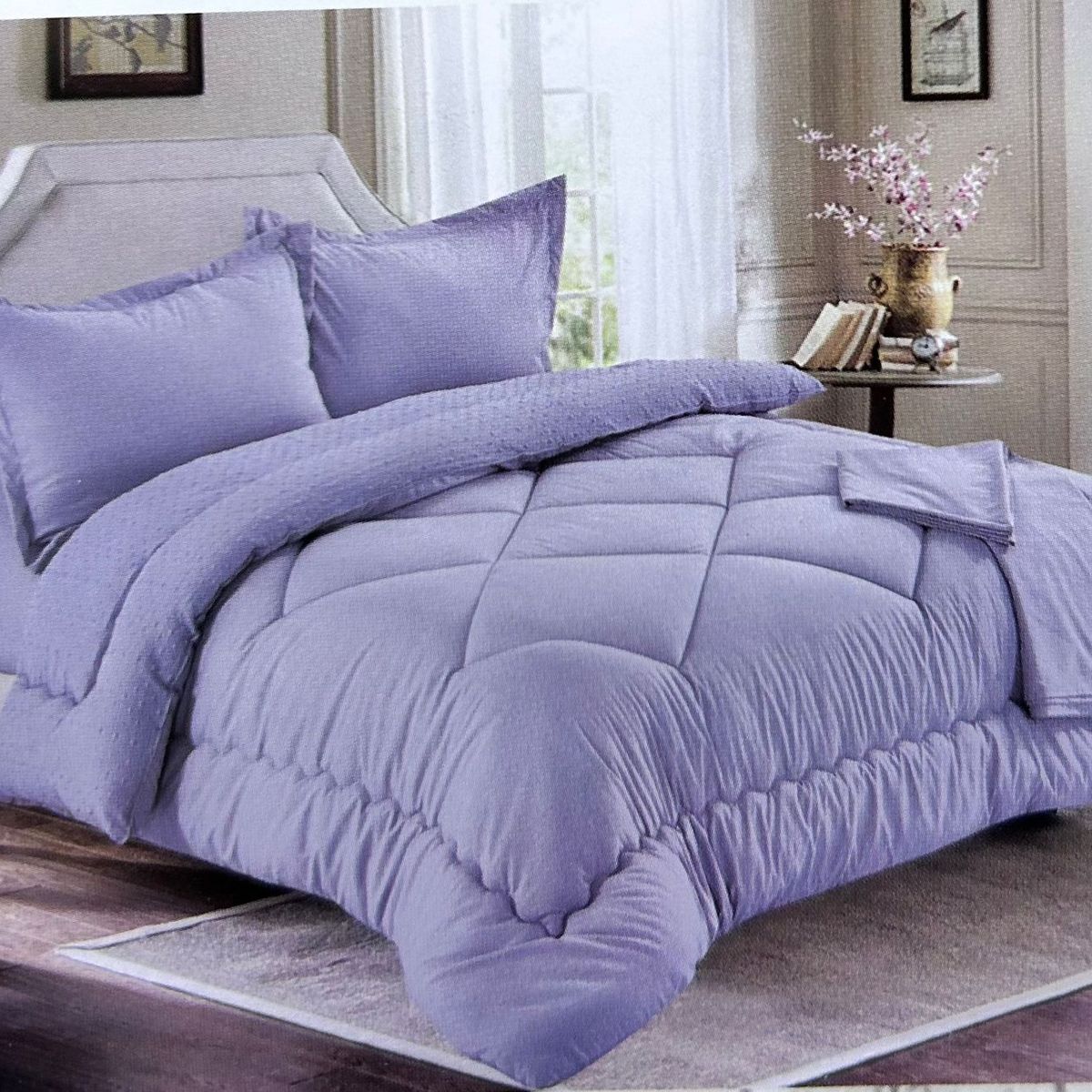 MINGDA - Set edredón Queen antiestrés de 5 pz 100% Algodón