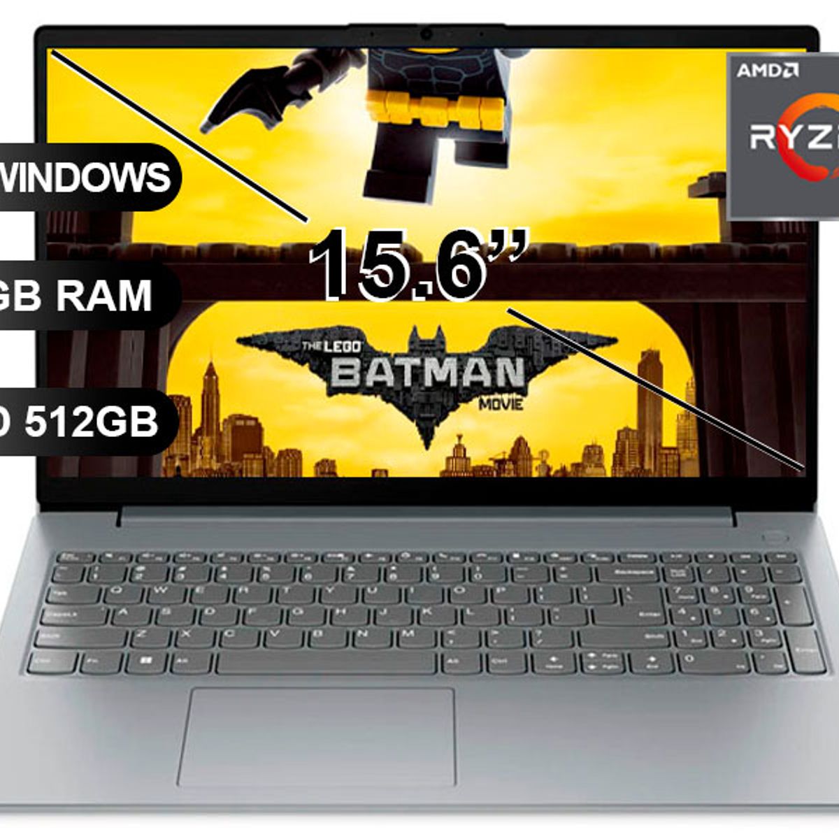 LENOVO - Laptop LENOVO V15 G4 AMN, RYZEN5 7520U, 16GB RAM, 512GB  SSD, 15.6, SIN WINDOWS (82YU00XYLM)