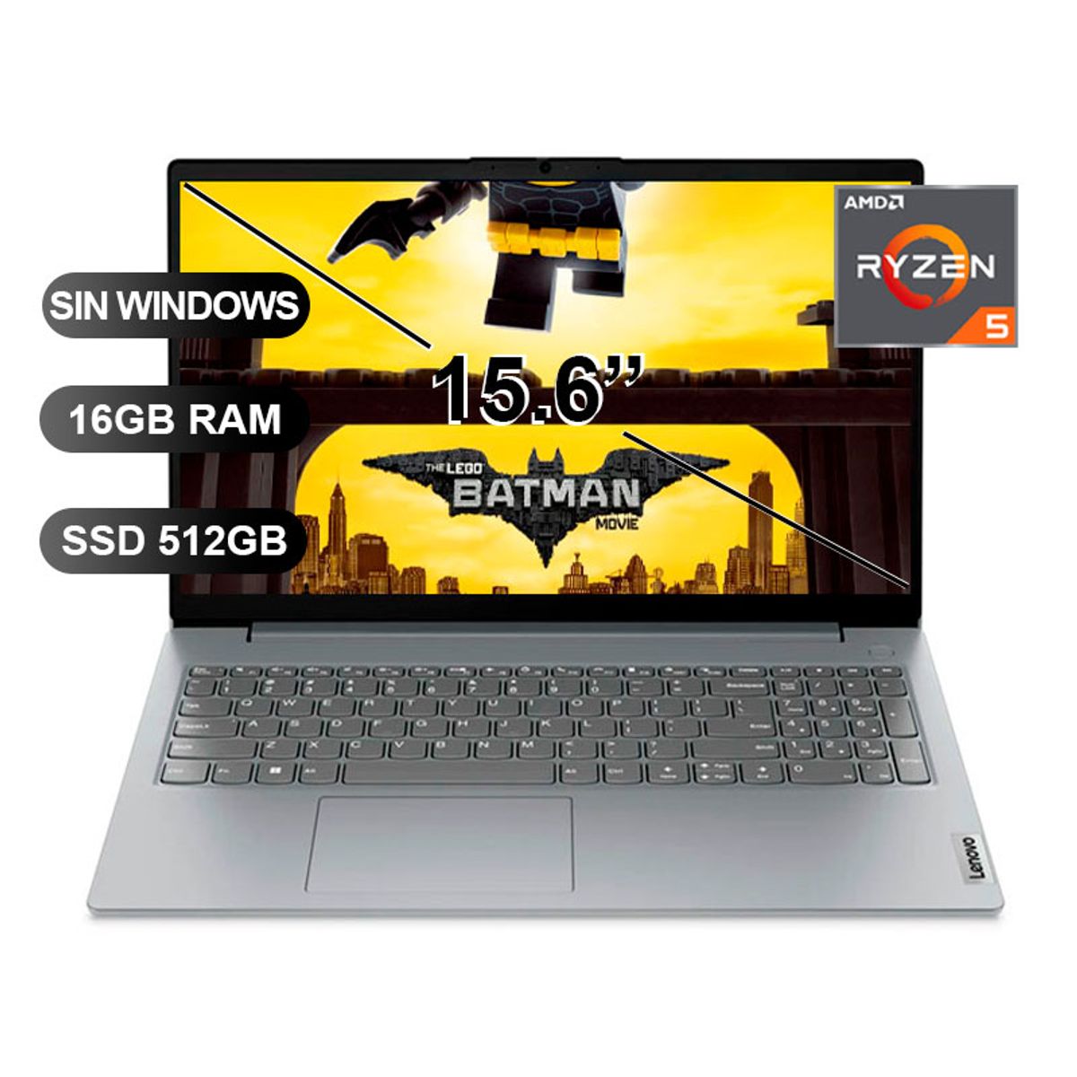 LENOVO - Laptop LENOVO V15 G4 AMN, RYZEN5 7520U, 16GB RAM, 512GB  SSD, 15.6, SIN WINDOWS (82YU00XYLM)