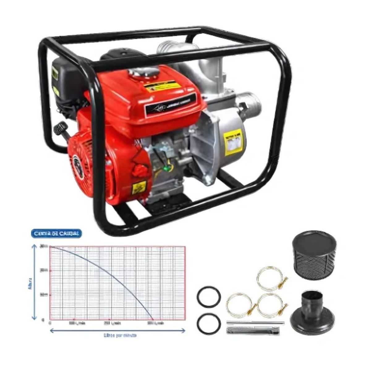 GENERICO - Motobomba Gasolinera de 3 Pulgadas Motor 6.5 HP
