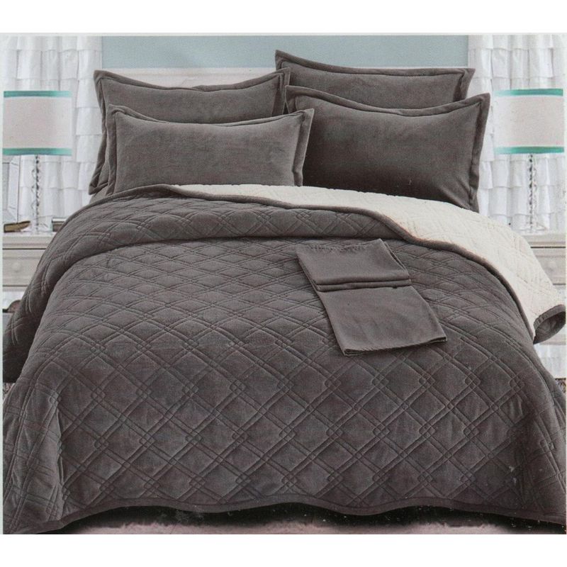 MINGDA - Set de cubrecama 2 pz carnero con piel de ángel 5 piezas 