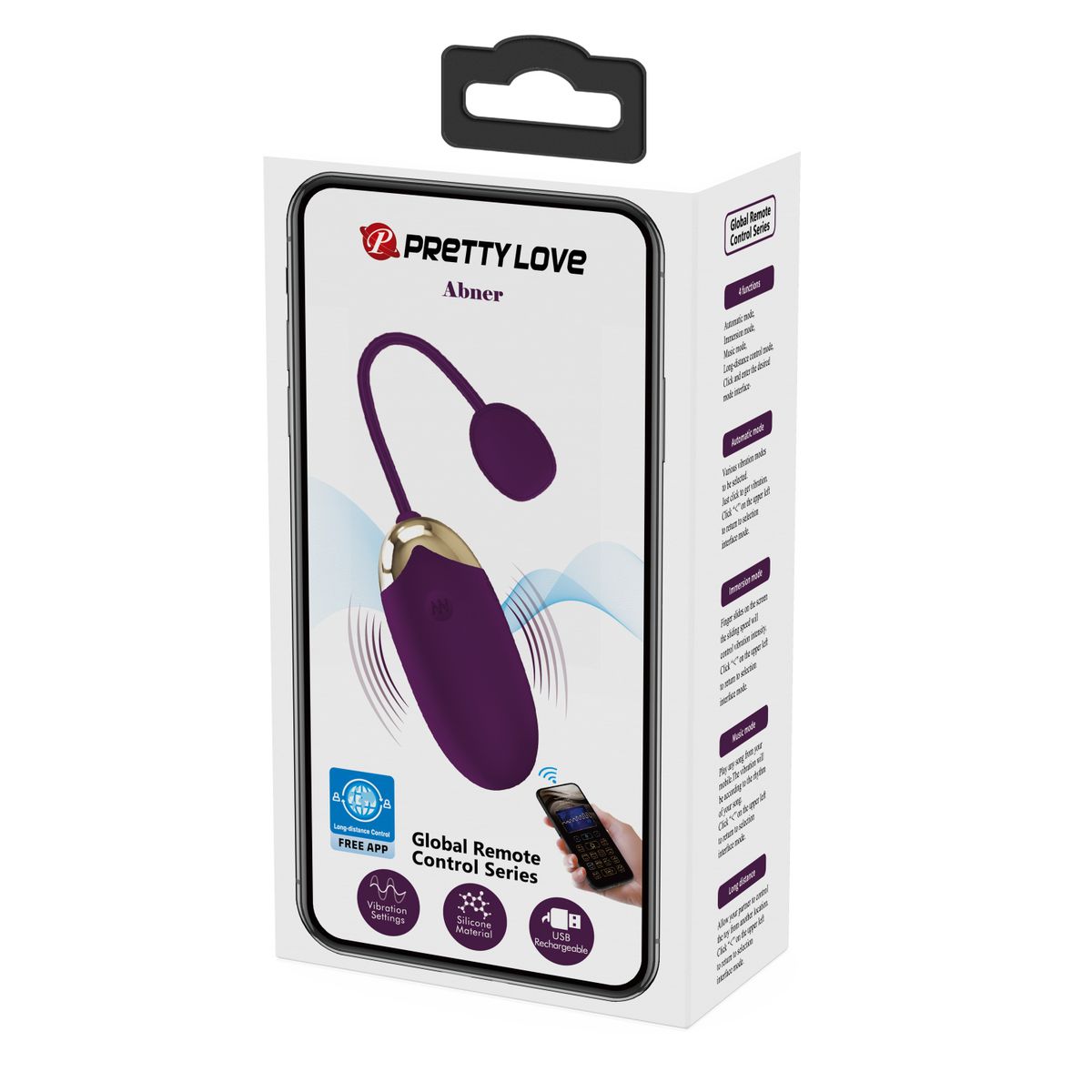 PRETTY LOVE - Huevo Vibrador Parejas Abner Morado Control APP Smartphone + Bluetooth
