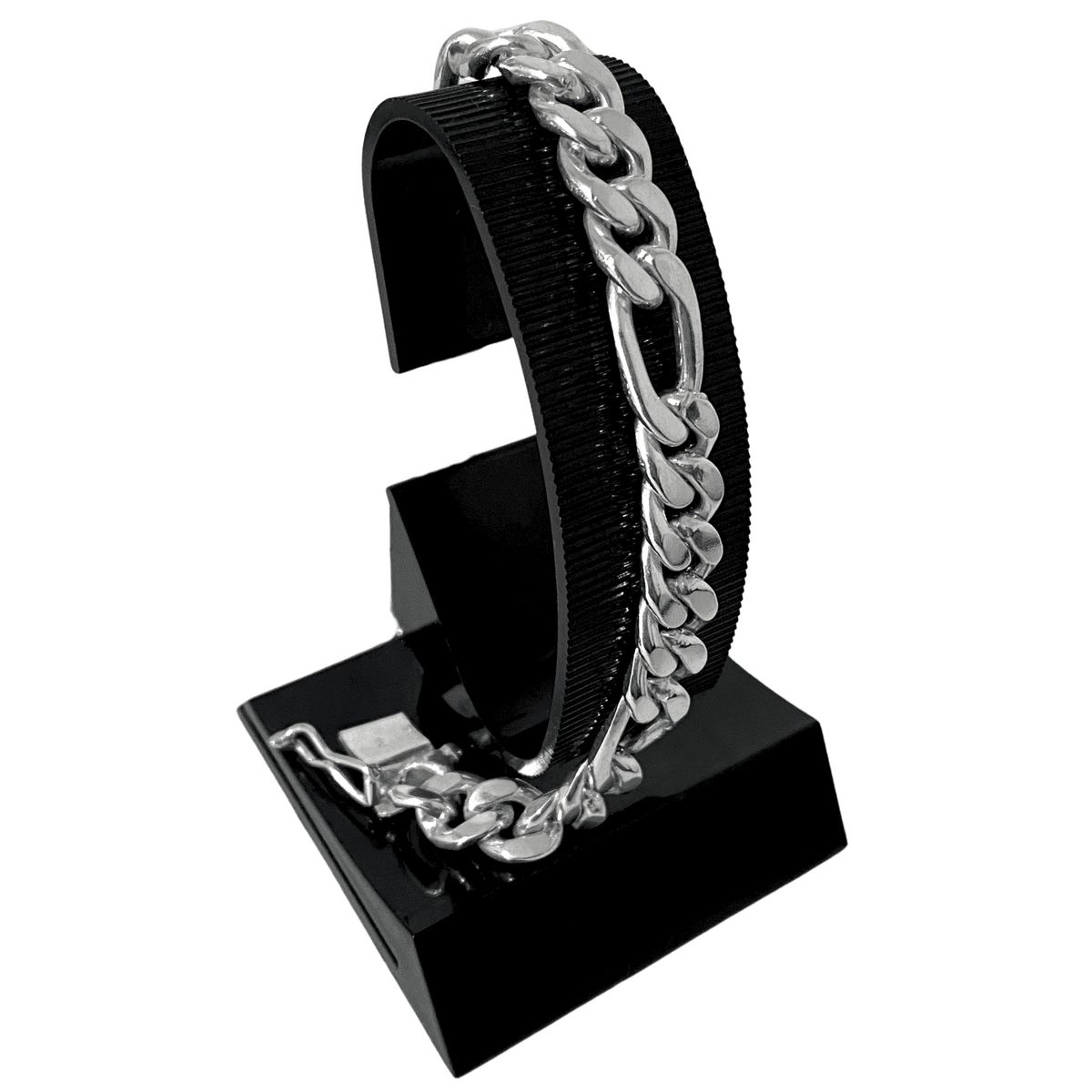 GENERICO - Pulsera Hombre Fígaro 5x1 Regalo Novio Papá Plata 950