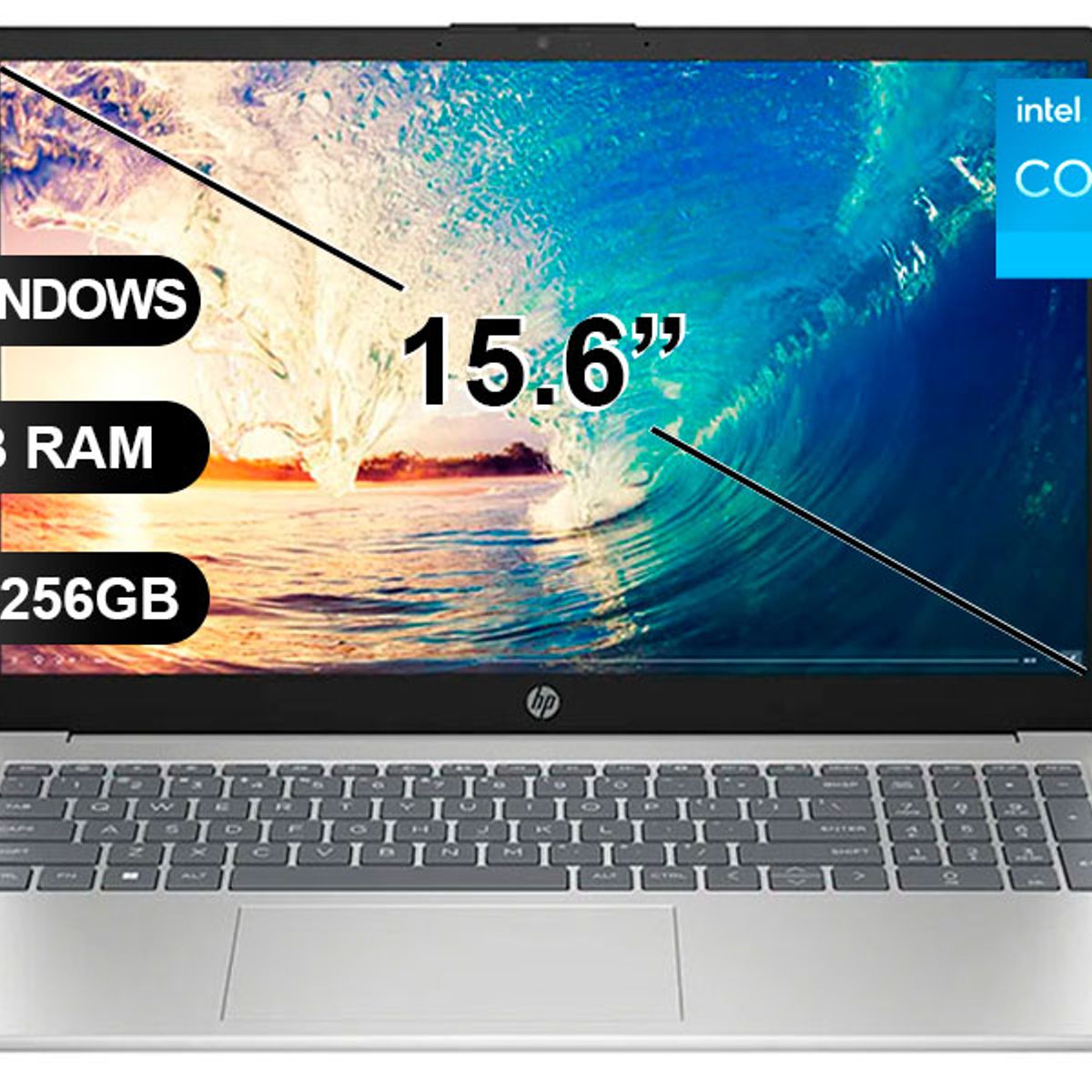 HP - Laptop HP 15-fd0004la I3-N305 8GB RAM 256GB SSD 15,6 SIN WINDOWS 802N6LA