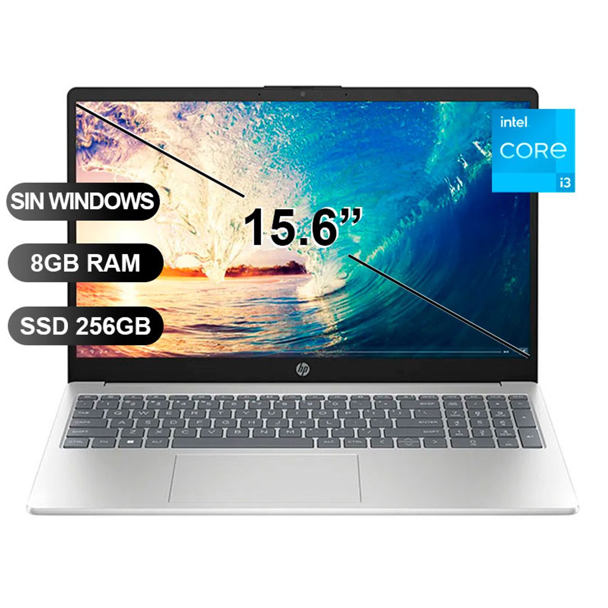 HP - Laptop HP 15-fd0004la I3-N305 8GB RAM 256GB SSD 15,6 SIN WINDOWS 802N6LA