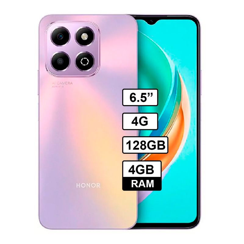 HONOR - Celular Libre Honor X6B 6.5 Pulg 128GB 4GB RAM Lila
