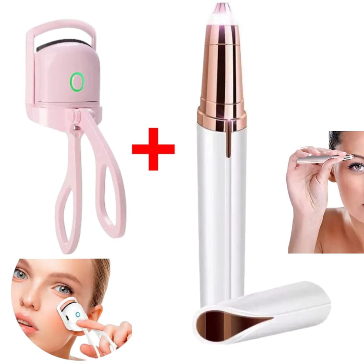 OEM - Kit 2 en 1 Rizador de Pestañas Termico + Depilador de Cejas