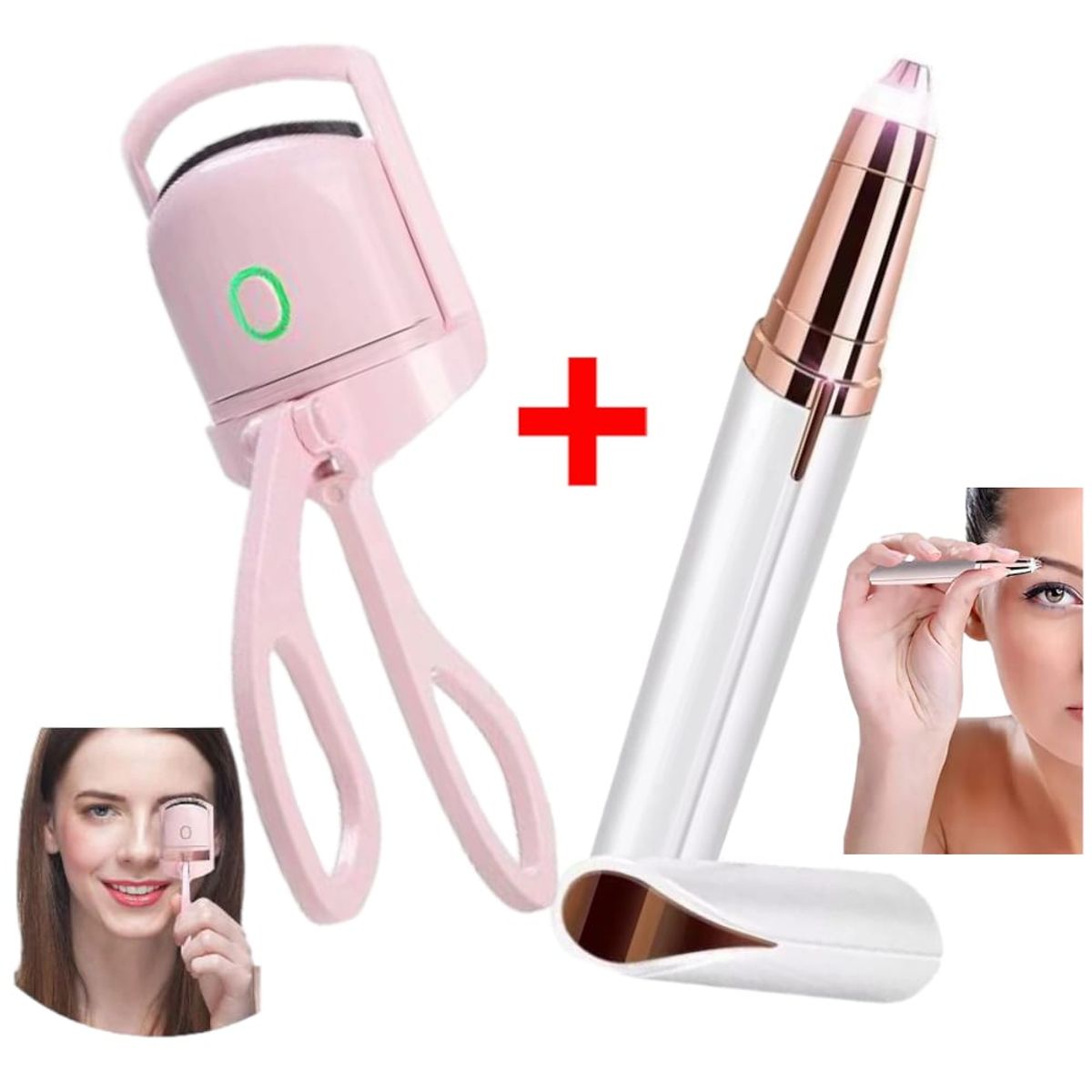 OEM - Kit 2 en 1 Rizador de Pestañas Termico + Depilador de Cejas