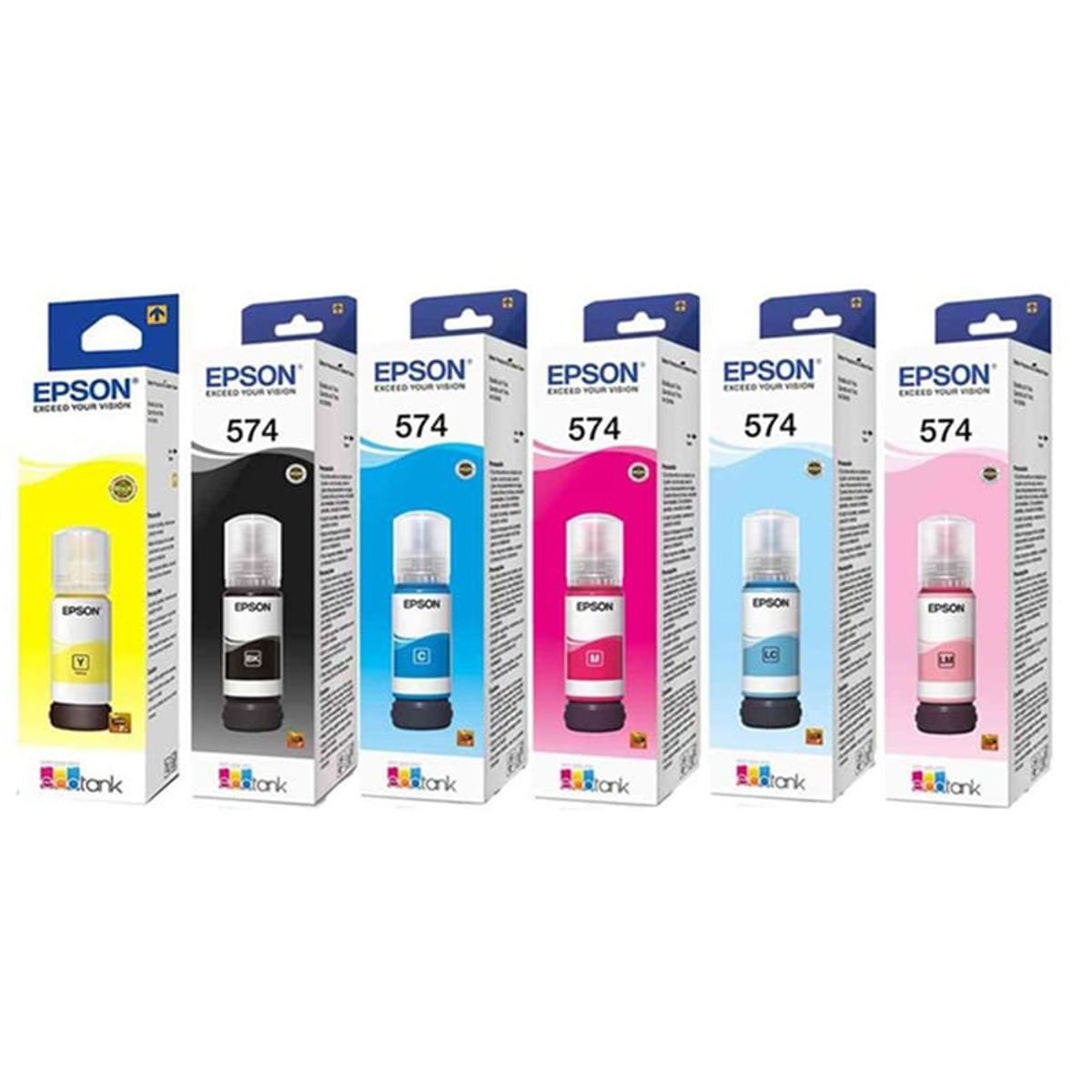 EPSON - Kit x 6 Tintas ORIGINALES Epson 574 para L8050 L18050