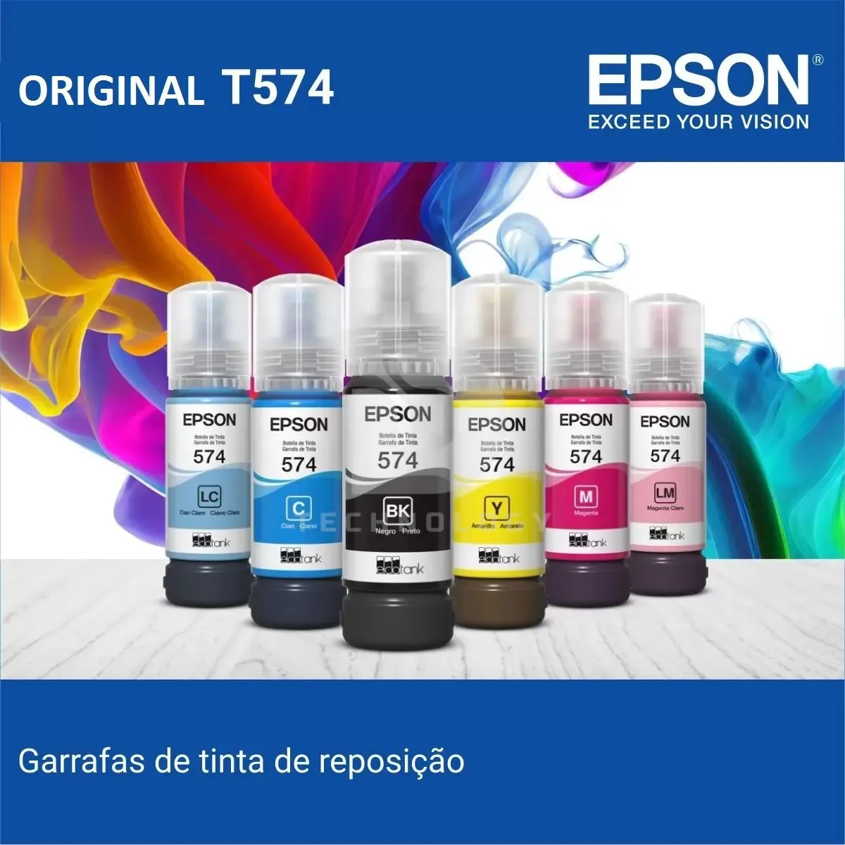 EPSON - Kit x 6 Tintas ORIGINALES Epson 574 para L8050 L18050