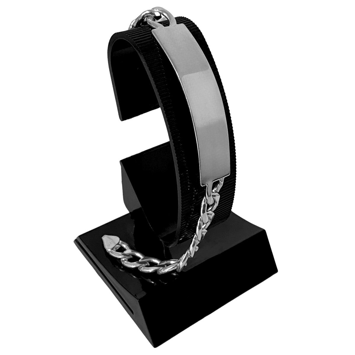 GENERICO - Pulsera Hombre Eslabones Esclava Regalo Novio Papá Plata 925