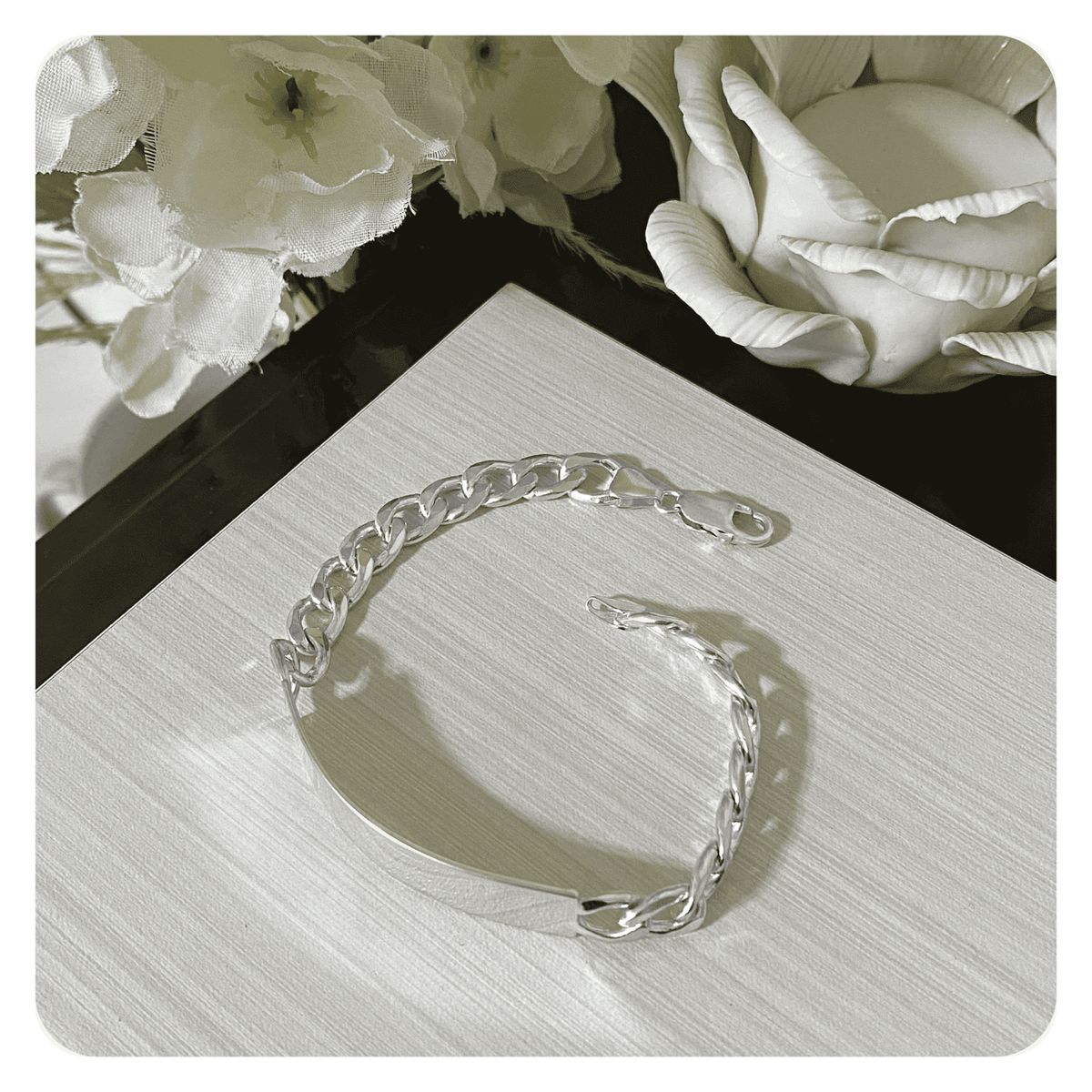 GENERICO - Pulsera Hombre Eslabones Esclava Regalo Novio Papá Plata 925