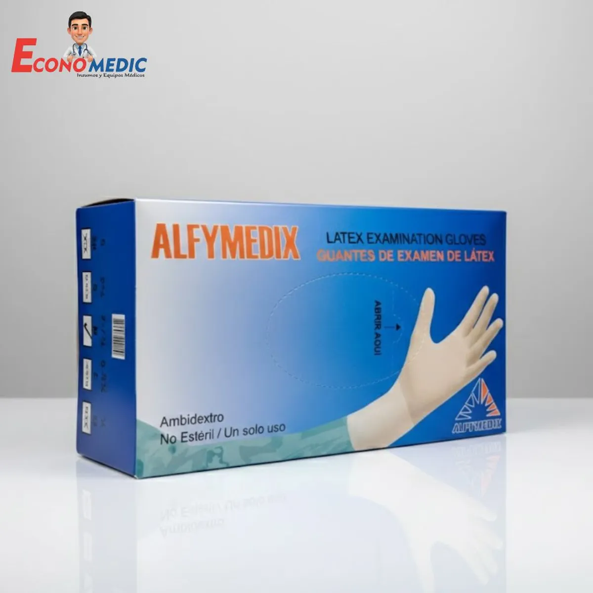 GENERICO - GUANTES DE LATEX TALLA M X 100 UND - ALFYMEDIX