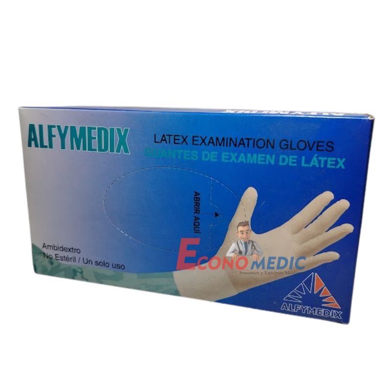 GENERICO - GUANTES DE LATEX TALLA M X 100 UND - ALFYMEDIX