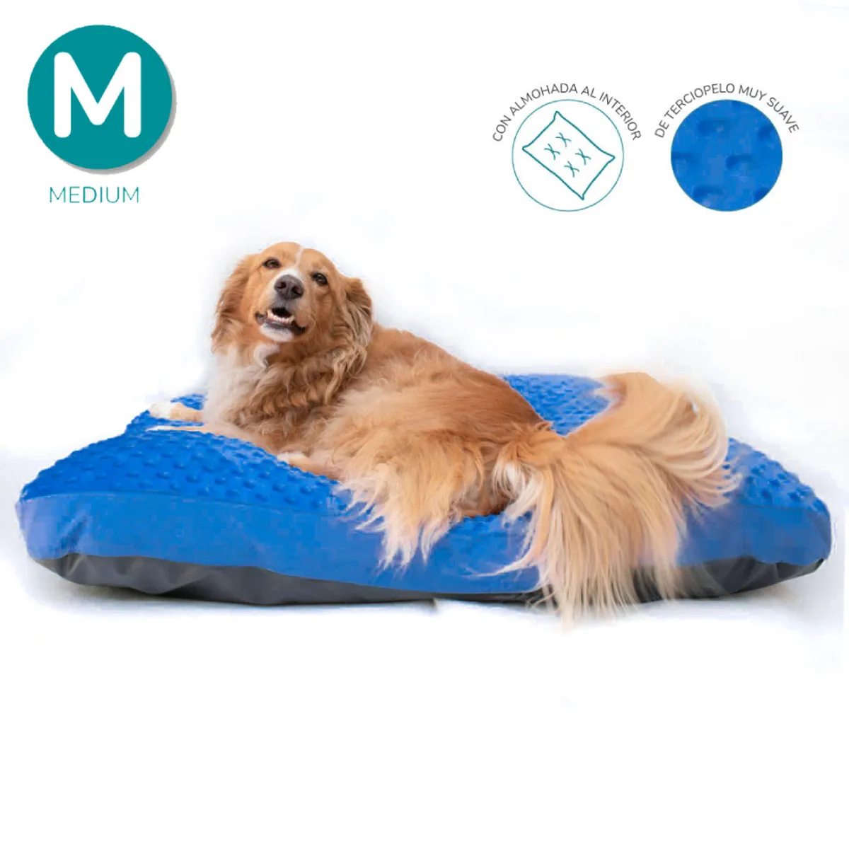 CAT OH - Cama Colchoneta para Perros Dots Azul - M