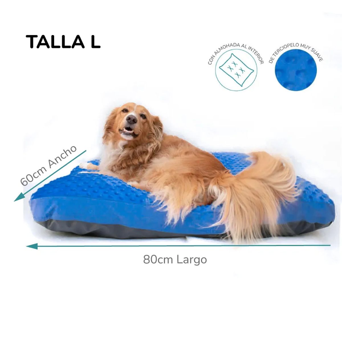 CAT OH - Cama Colchoneta para Perros Dots Azul - L