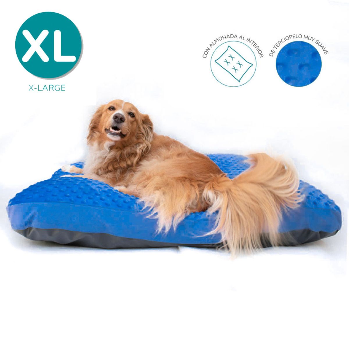 CAT OH - Cama Colchoneta para Perros Dots Azul - XL