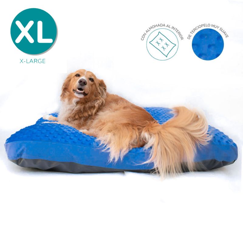 CAT OH - Cama Colchoneta para Perros Dots Azul - XL
