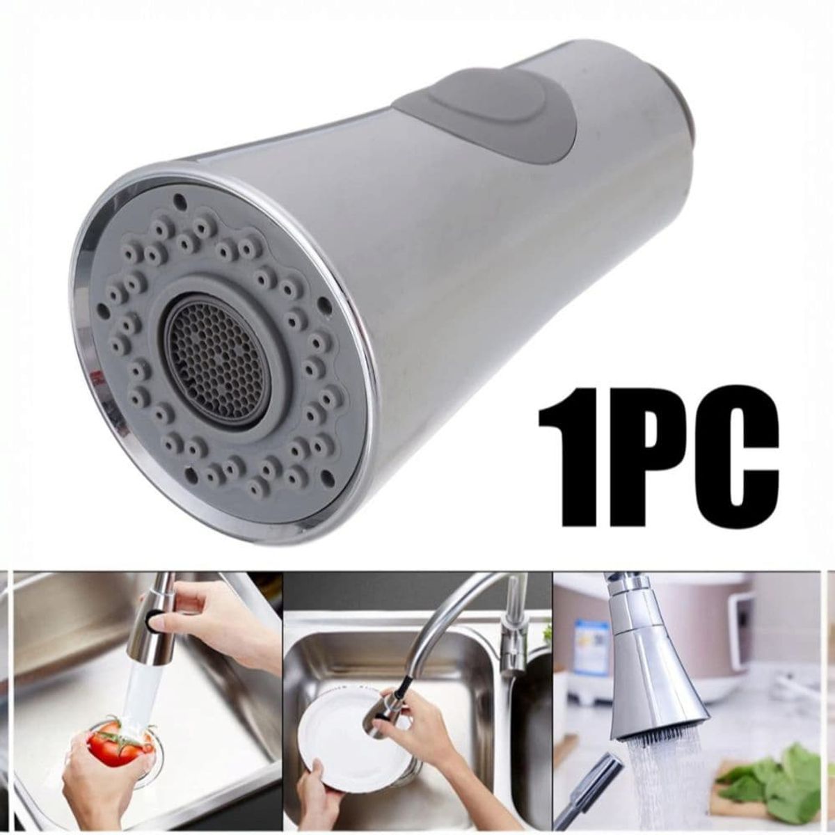 GENERICO - Cabezal Aireador Rociador de Grifo Cocina Multifuncional ABS Cromado