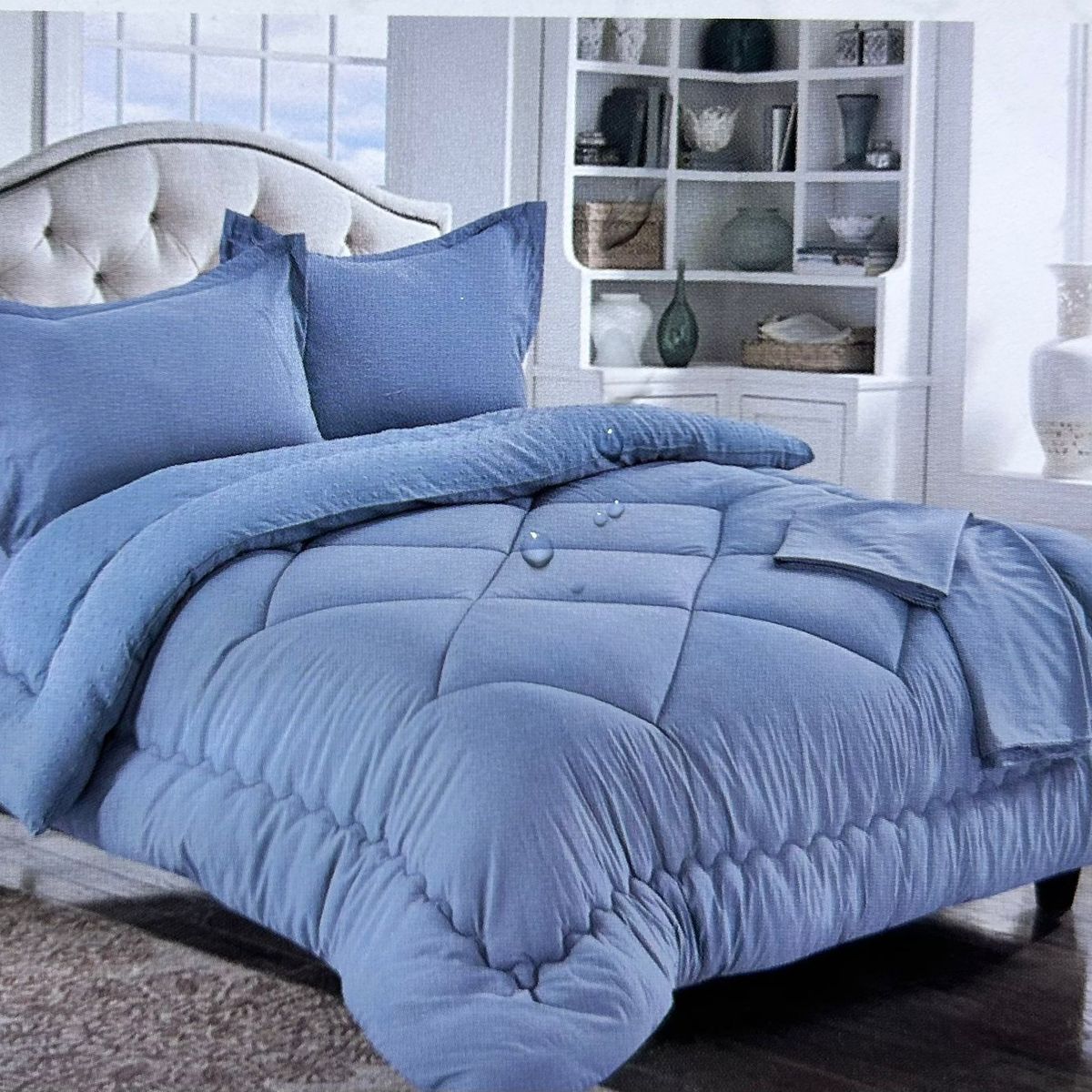 MINGDA - Set edredón Queen antiestrés de 5 pz 100% Algodón